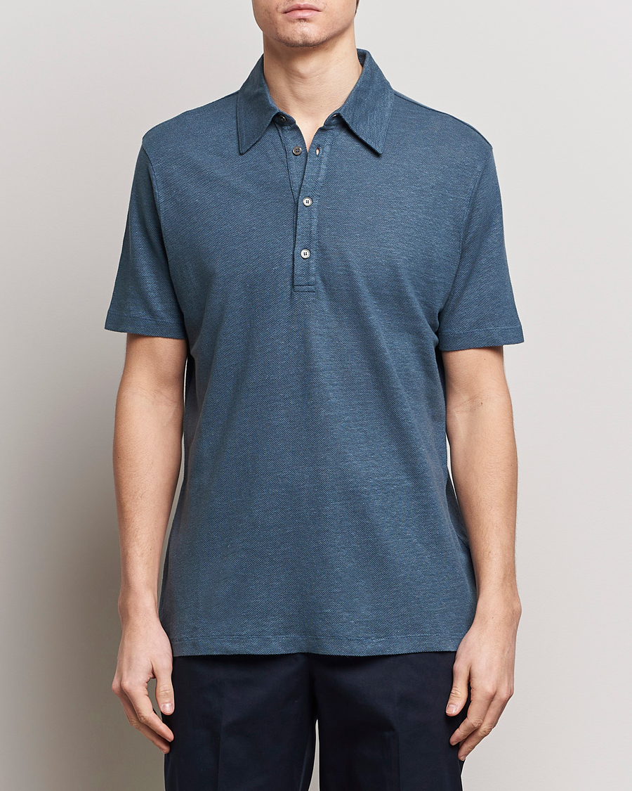 Herren | Poloshirts | Paul Smith | Linen Polo Blue
