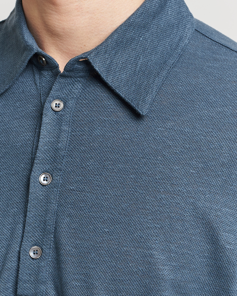 Herren | Poloshirts | Paul Smith | Linen Polo Blue