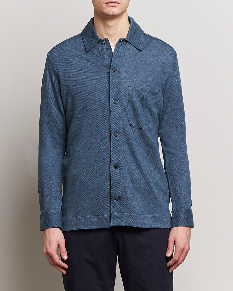 Herren | Paul Smith | Paul Smith | Linen Jersey Shirt Blue