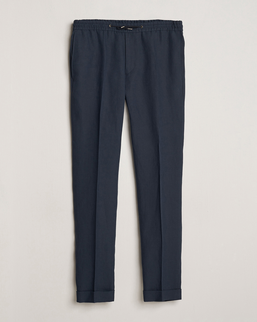 Herren | Hosen | Paul Smith | Linen Drawstring Trousers Navy
