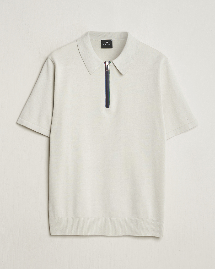 Herren | Poloshirts | PS Paul Smith | Striped Half Zip Polo Light Grey