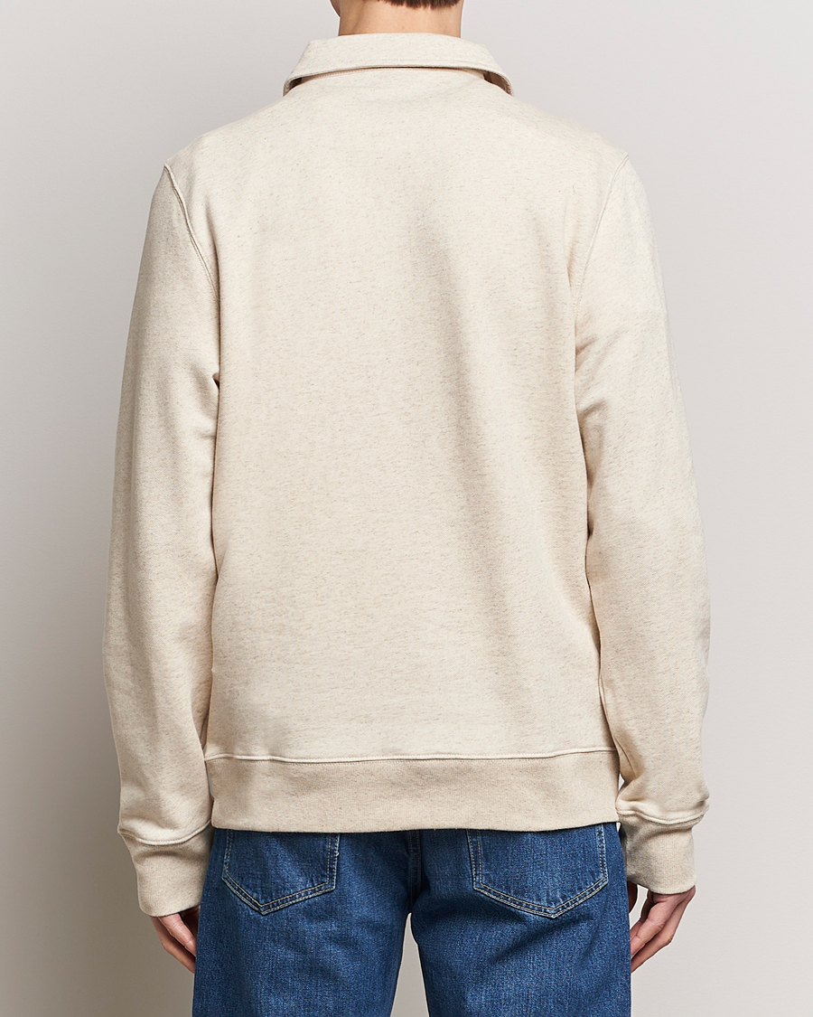 Herren | Pullover | PS Paul Smith | Cotton/Linen Zebra Half Zip Off White