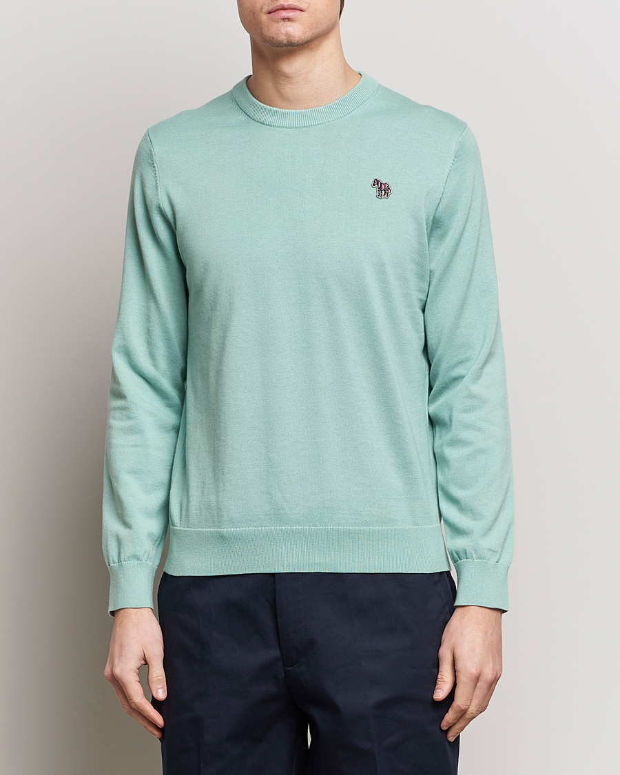 Herren | PS Paul Smith | PS Paul Smith | Zebra Cotton Knitted Sweater Mint Green