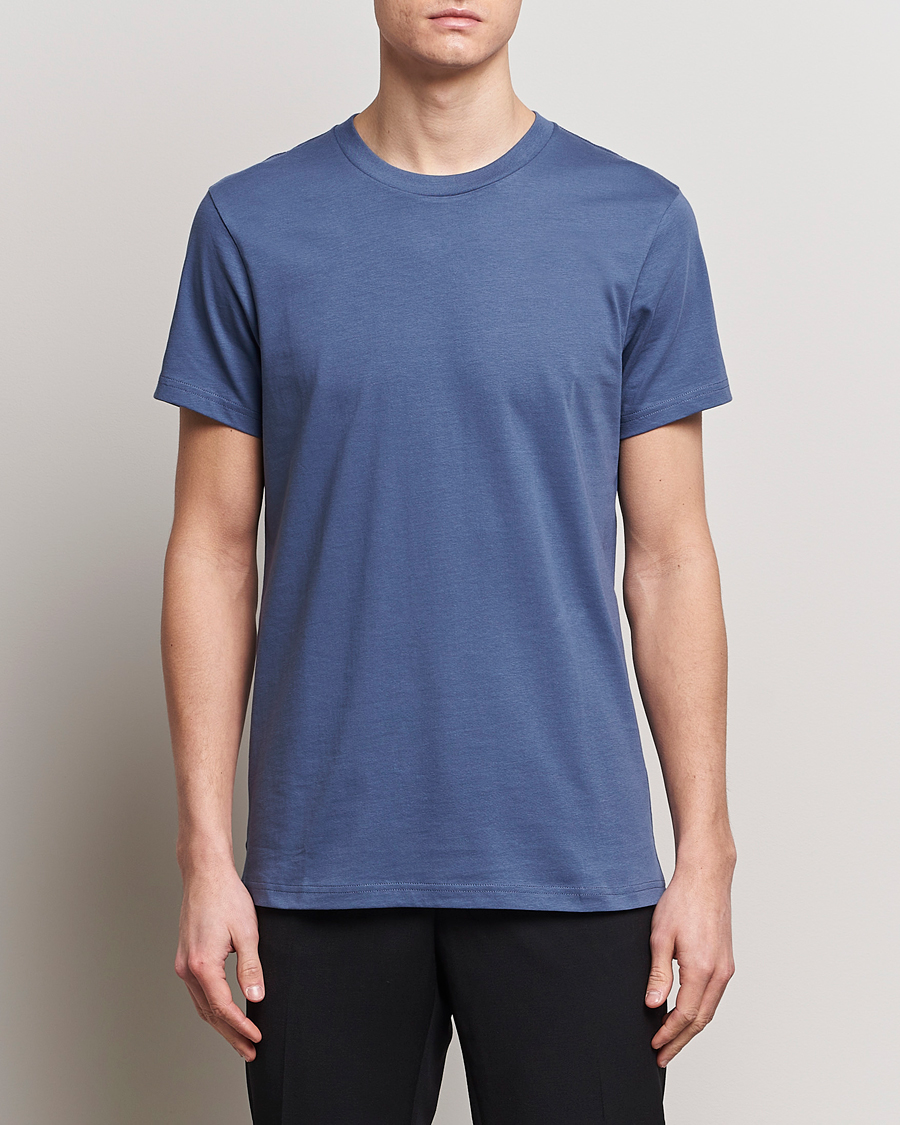 Herren | Kurzarm T-Shirt | Bread & Boxers | Crew Neck Regular T-Shirt Denim Blue