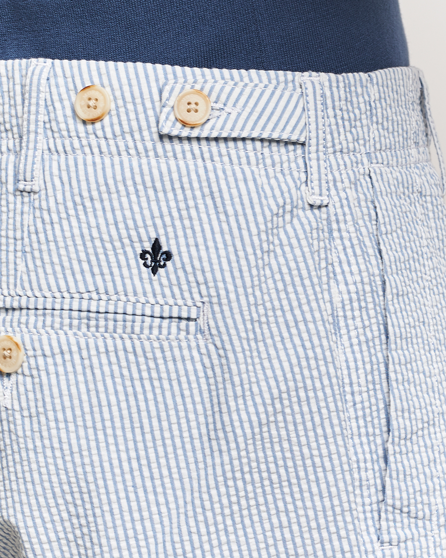 Herren | Hosen | Morris | Seersucker Summer Slacks Light Blue