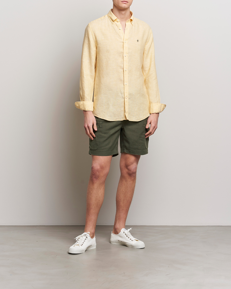 Herren | Shorts | Morris | Cargo Linen Shorts Olive