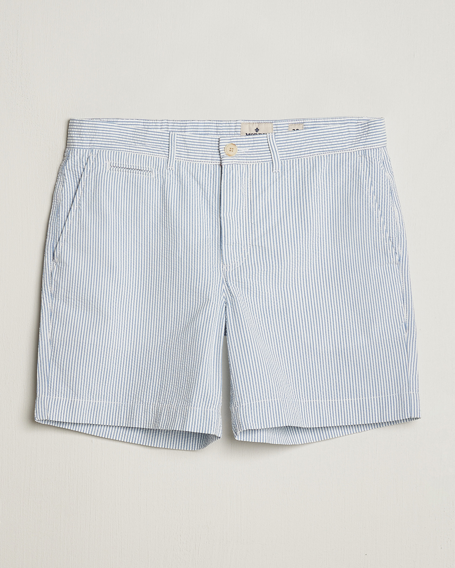 Herren | Shorts | Morris | Seersucker Summer Shorts Light Blue