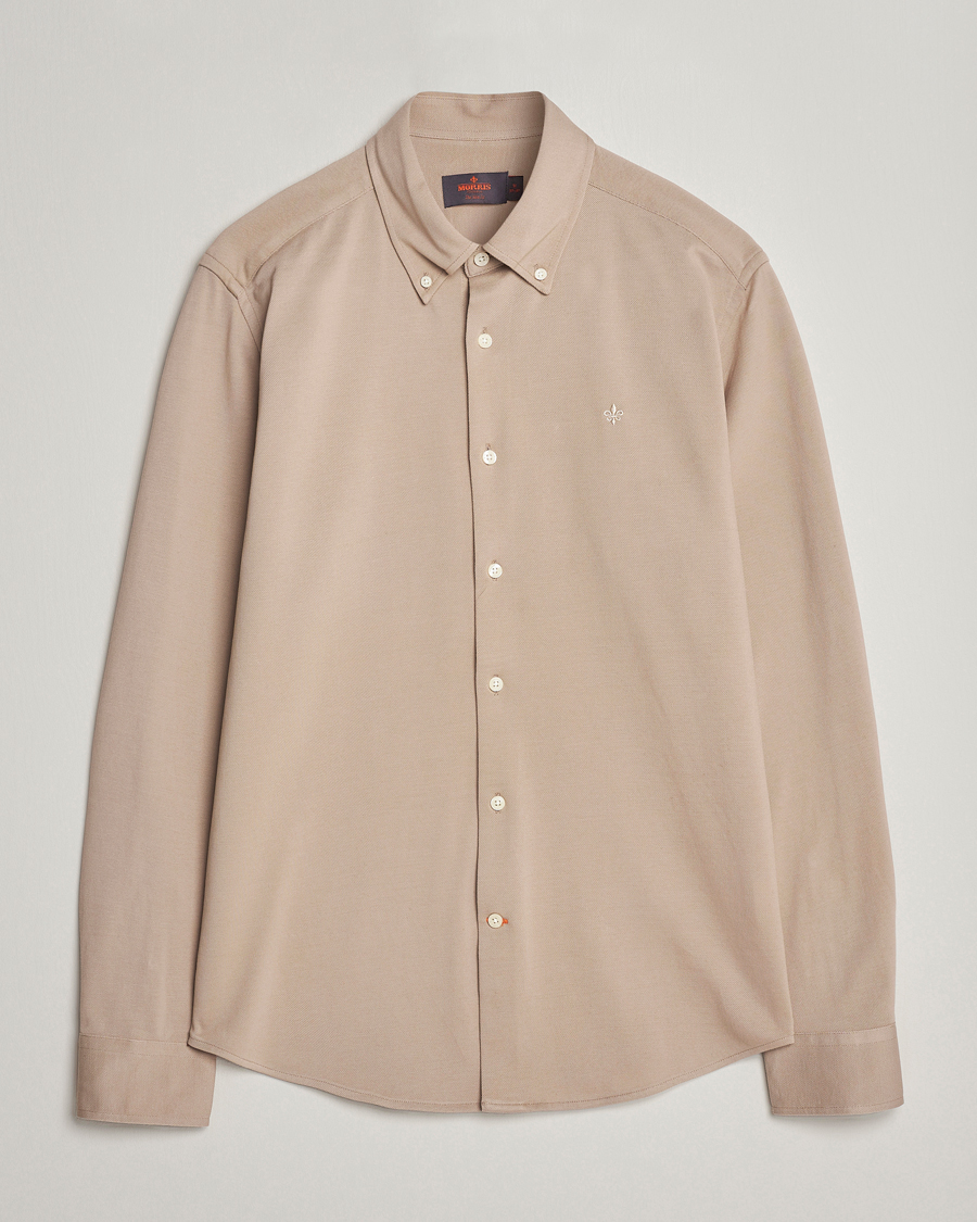 Herren | Hemden | Morris | Eddie Slim Fit Pique Shirt Khaki