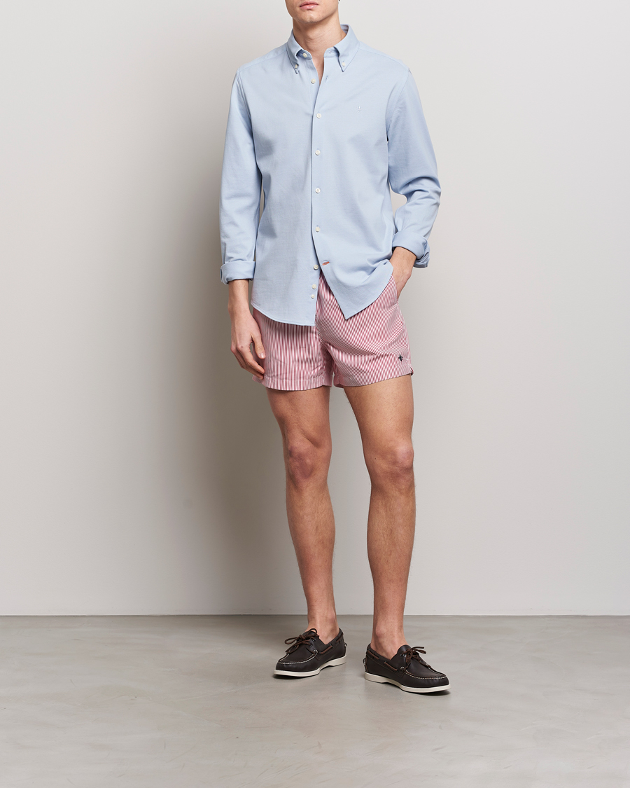 Herren | Hemden | Morris | Eddie Slim Fit Pique Shirt Light Blue