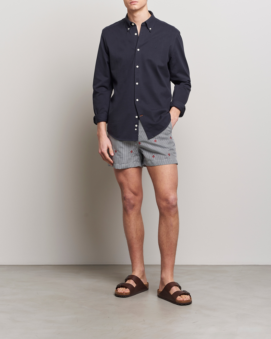 Herren | Hemden | Morris | Eddie Slim Fit Pique Shirt Old Blue