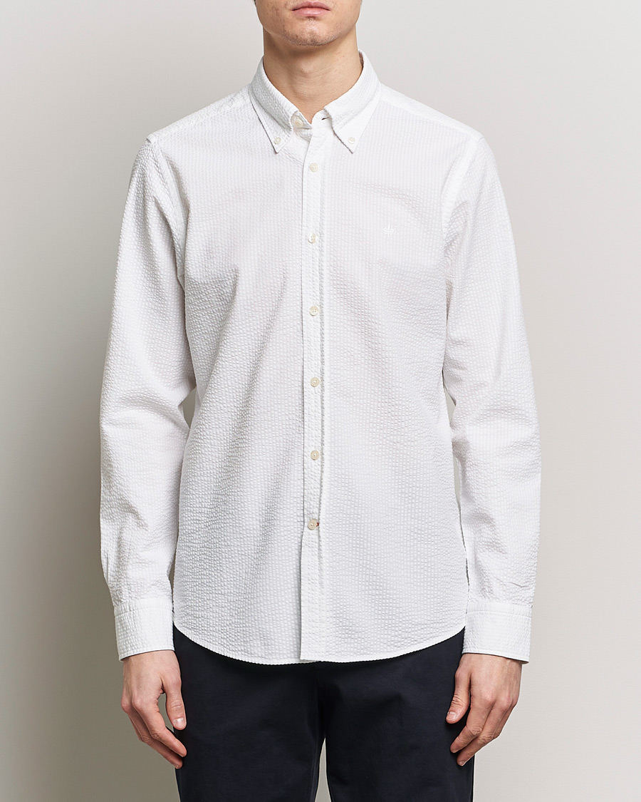 Herren | Freizeithemden | Morris | Slim Fit Seersucker Shirt White
