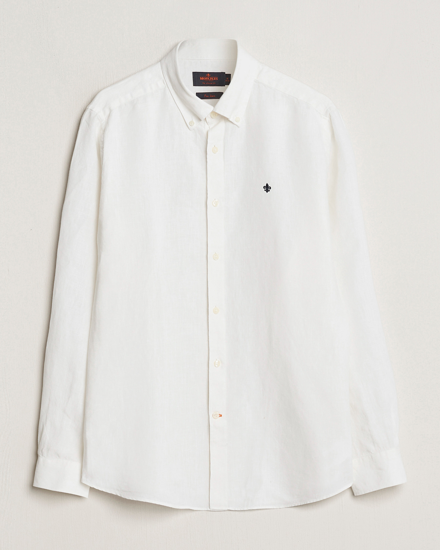 Herren | Hemden | Morris | Douglas Button Down Linen Shirt White