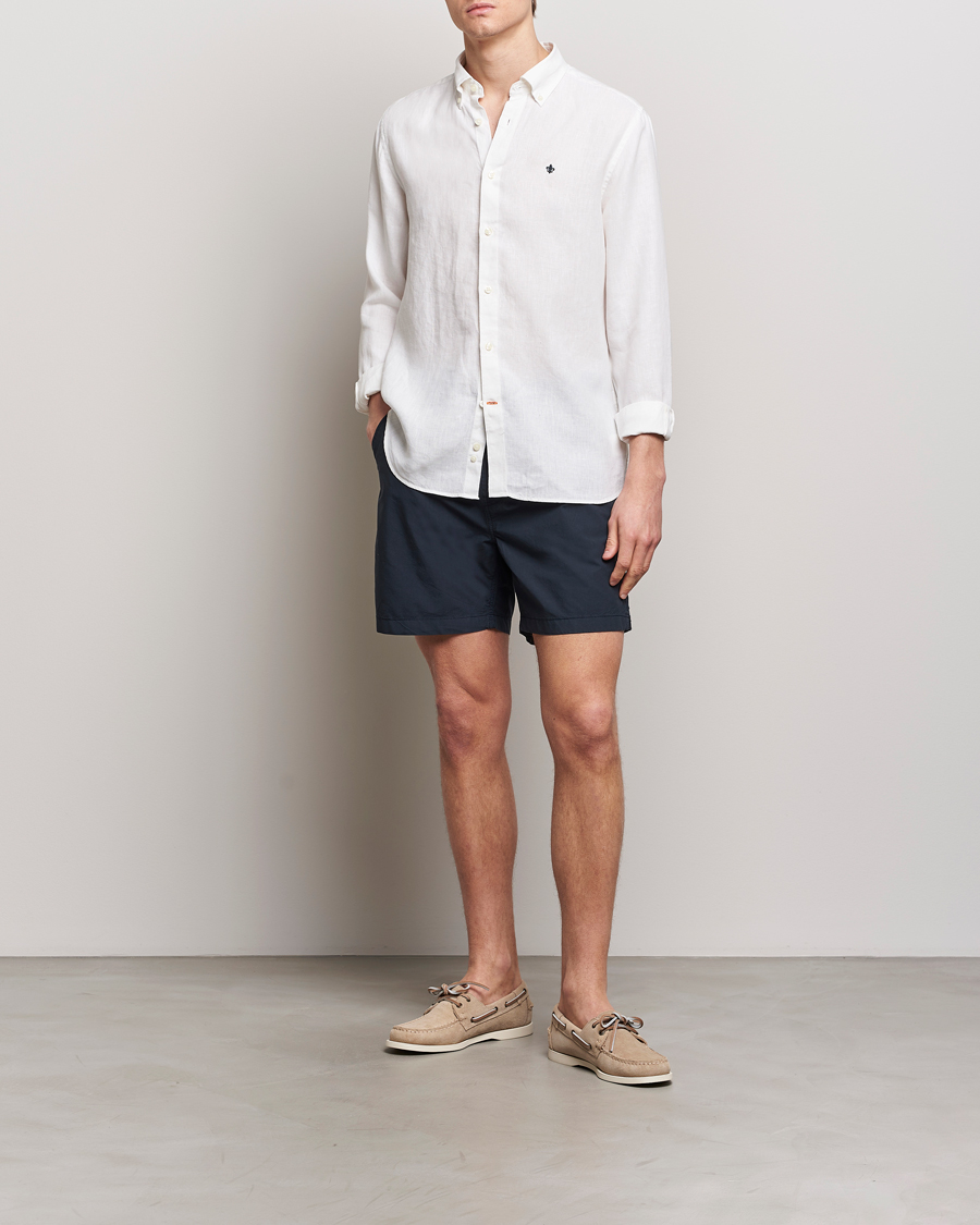 Herren | Hemden | Morris | Douglas Button Down Linen Shirt White