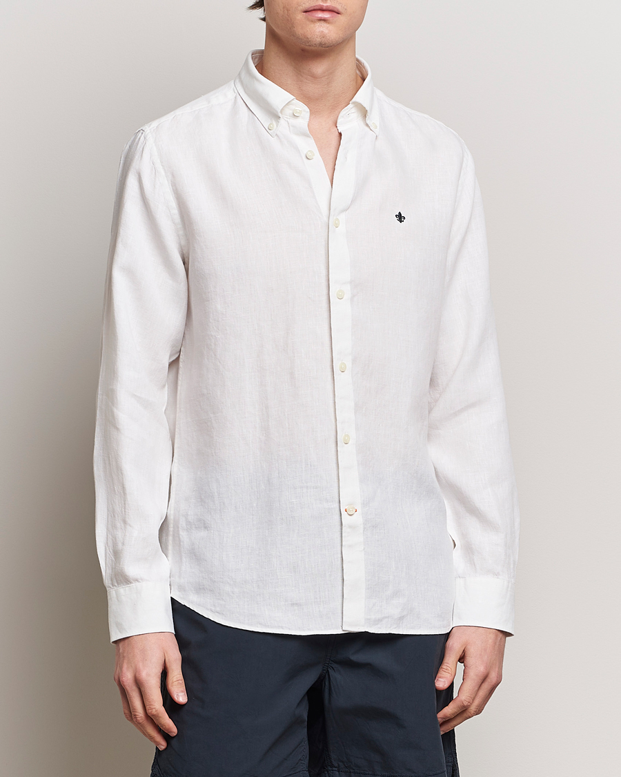 Herren | Morris | Morris | Douglas Linen Button Down Shirt White