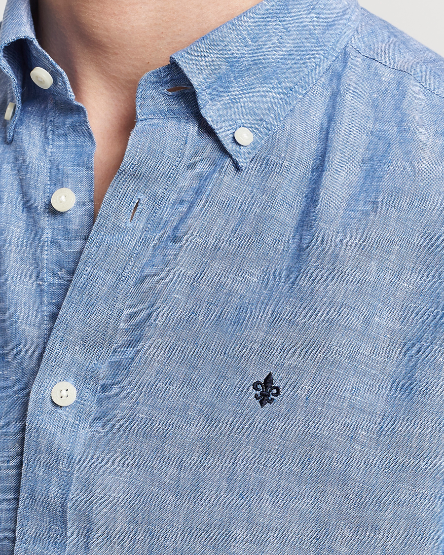 Herren | Hemden | Morris | Douglas Button Down Linen Shirt Blue