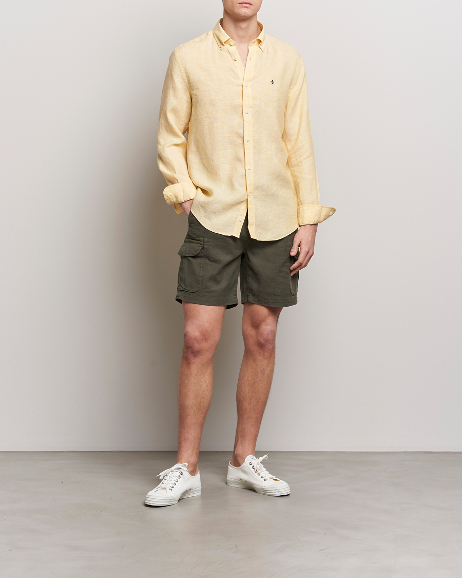 Herren | Hemden | Morris | Douglas Linen Button Down Shirt Yellow