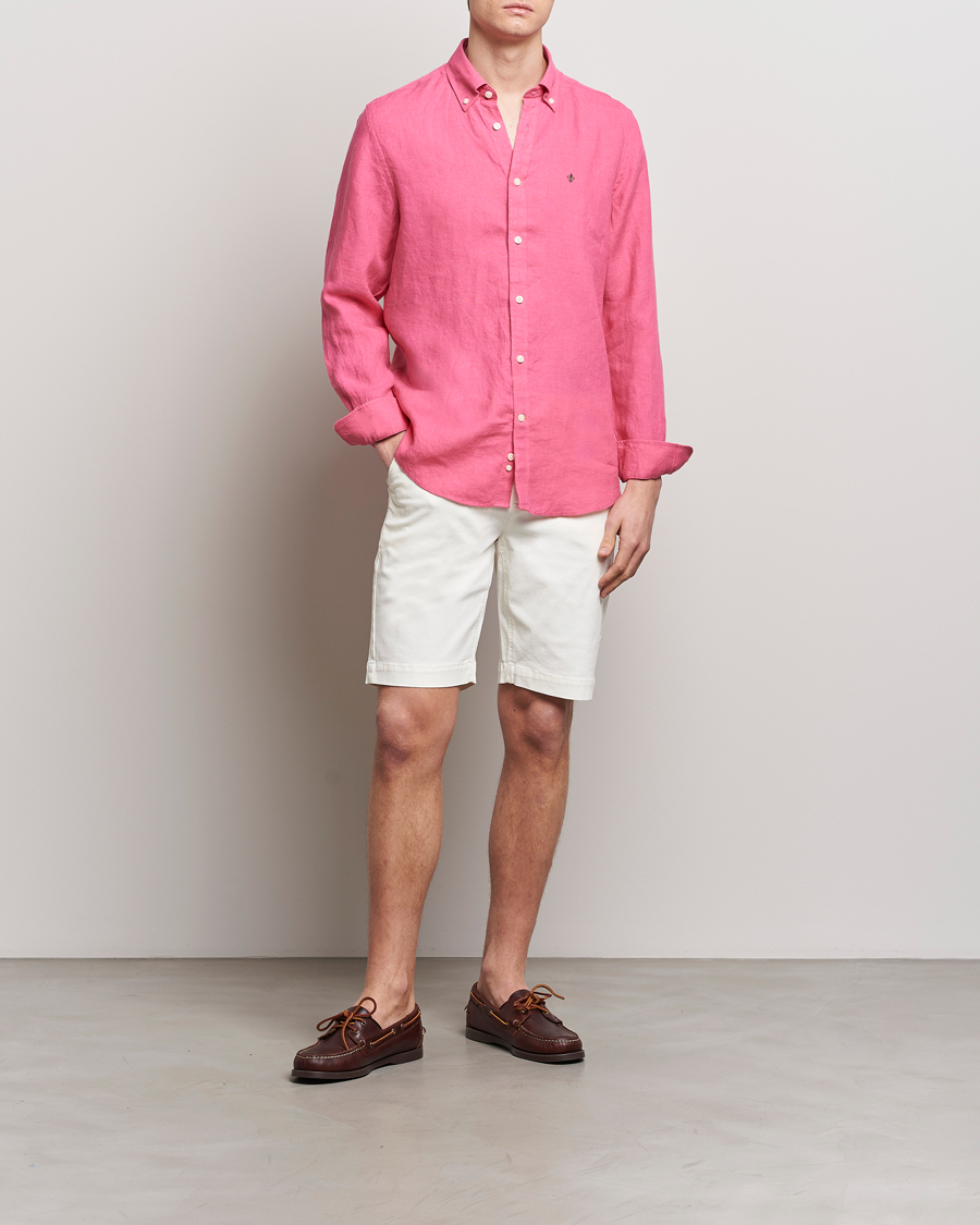 Herren | Hemden | Morris | Douglas Linen Button Down Shirt Cerise