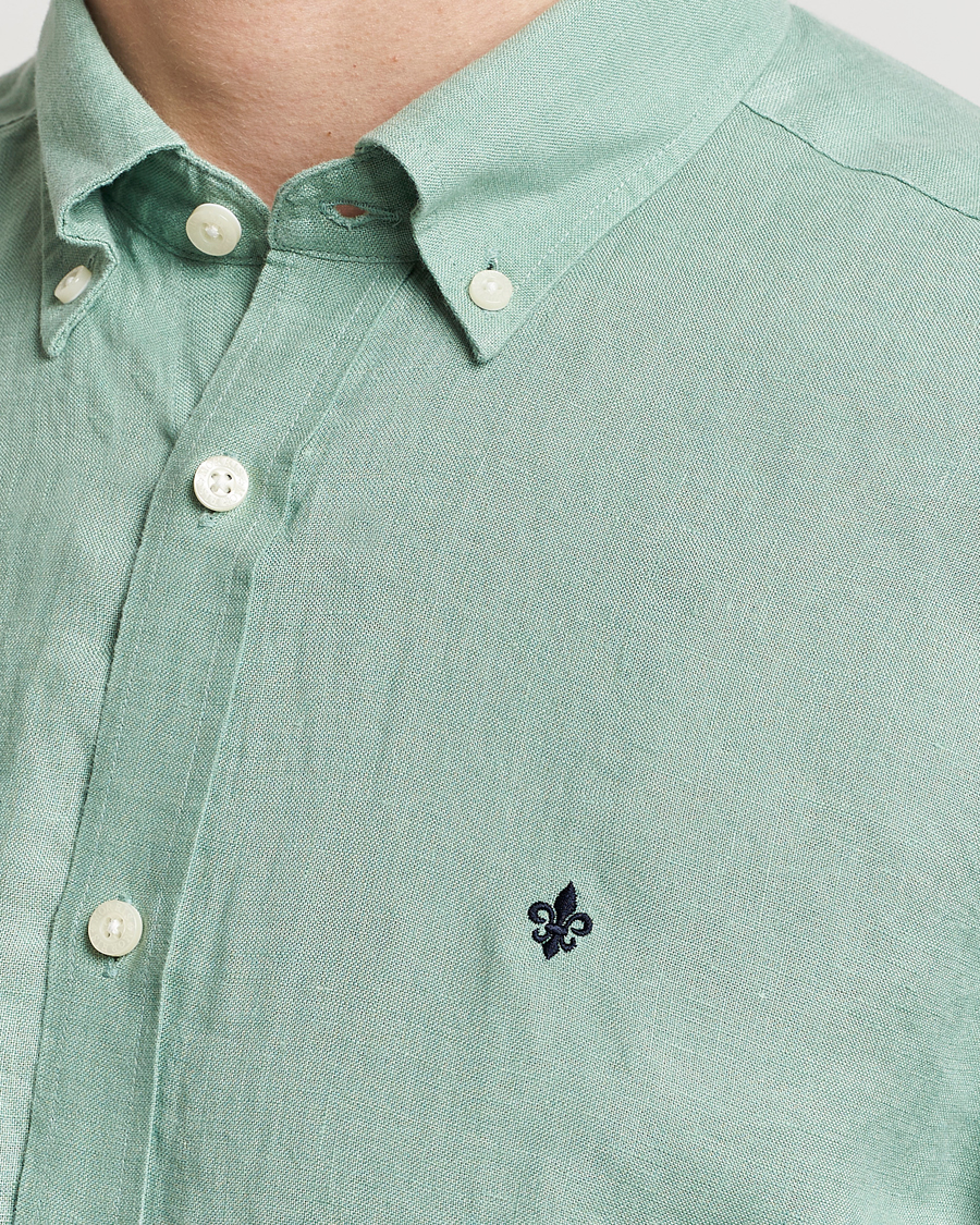 Herren | Hemden | Morris | Douglas Linen Button Down Shirt Light Green
