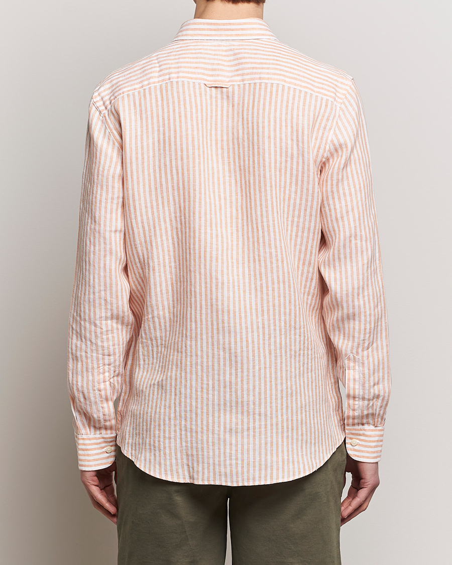 Herren | Hemden | Morris | Douglas Linen Stripe Shirt Orange