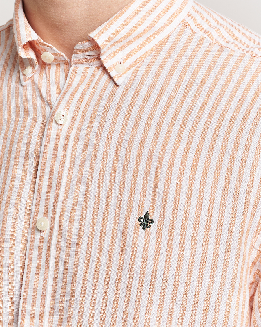Herren | Hemden | Morris | Douglas Linen Stripe Shirt Orange