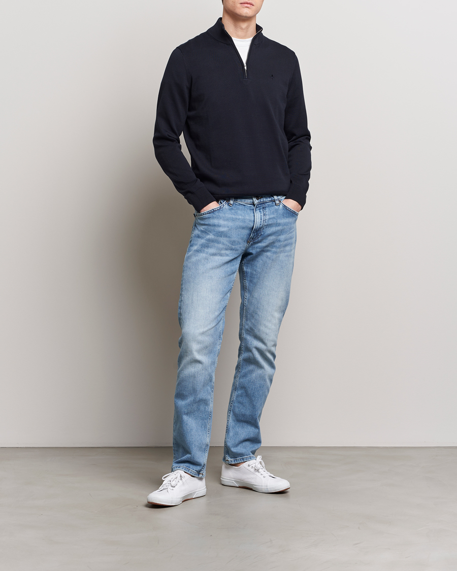 Herren | Pullover | Morris | Riley Cotton Half Zip Navy