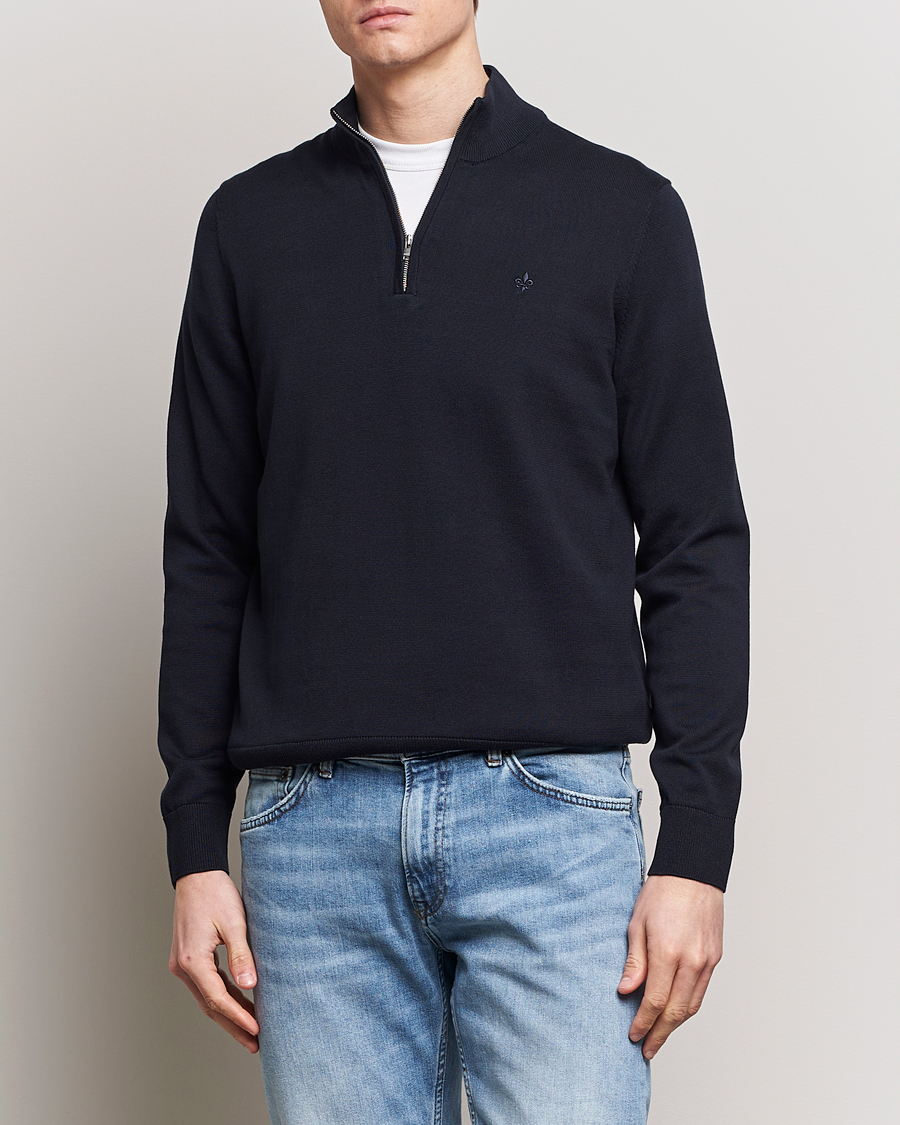 Herren | Pullover | Morris | Riley Cotton Half Zip Navy
