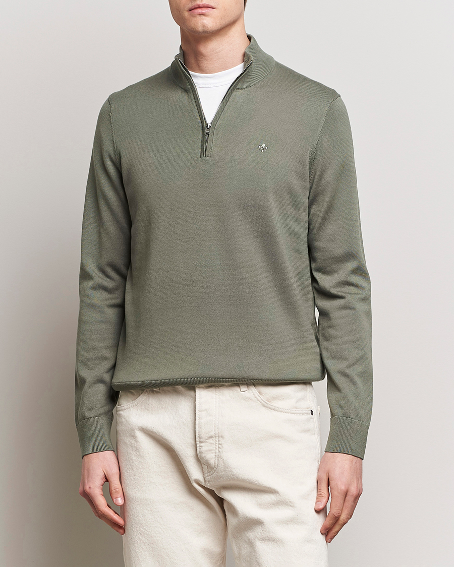 Herren | Pullover | Morris | Riley Cotton Half Zip Green