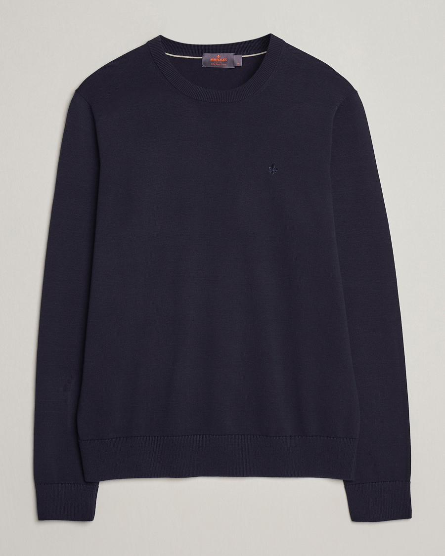 Herren | Pullover | Morris | Riley Cotton Crew Neck Pullover Old Blue