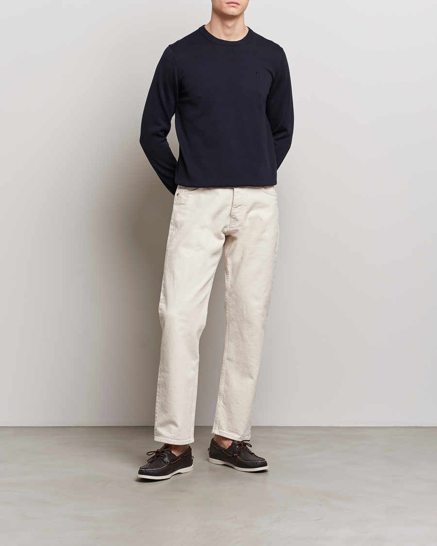 Herren | Pullover | Morris | Riley Cotton Crew Neck Pullover Old Blue