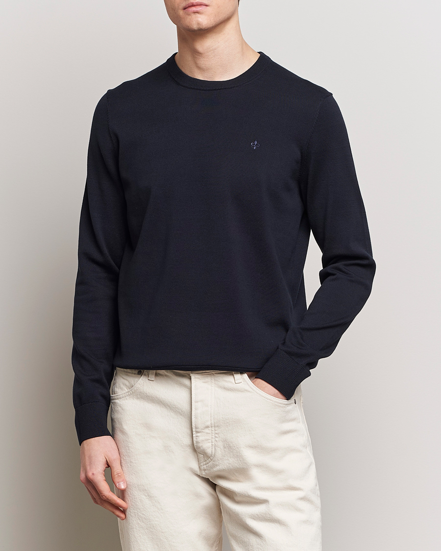 Herren | Pullover | Morris | Riley Cotton Crew Neck Pullover Old Blue