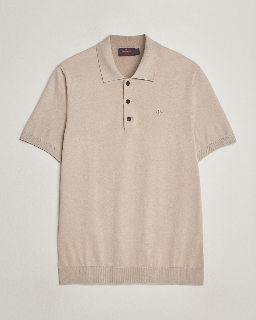 Herren | Pullover | Morris | Cenric Cotton Knitted Short Sleeve Polo Khaki