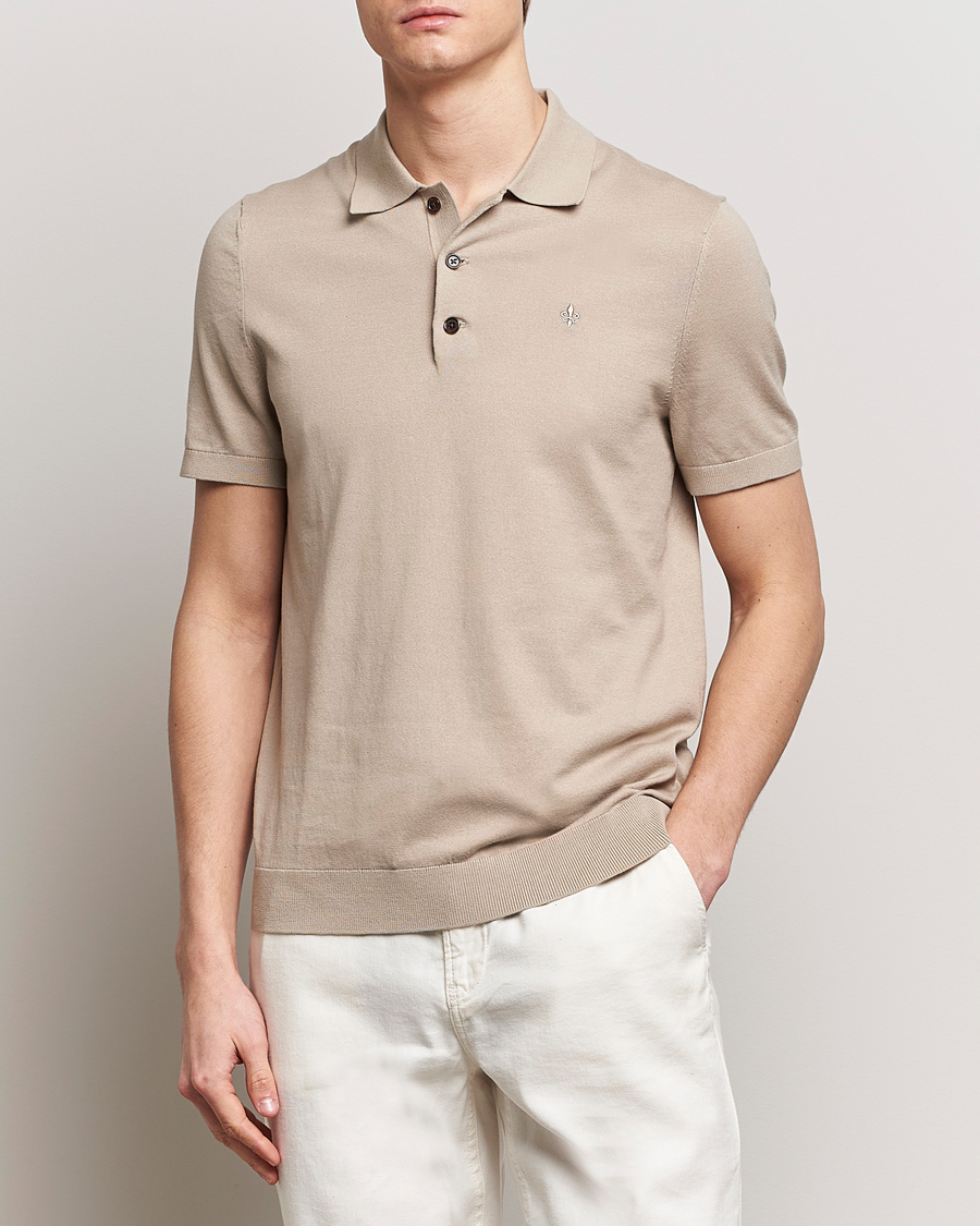 Herren |  | Morris | Cenric Cotton Knitted Short Sleeve Polo Khaki