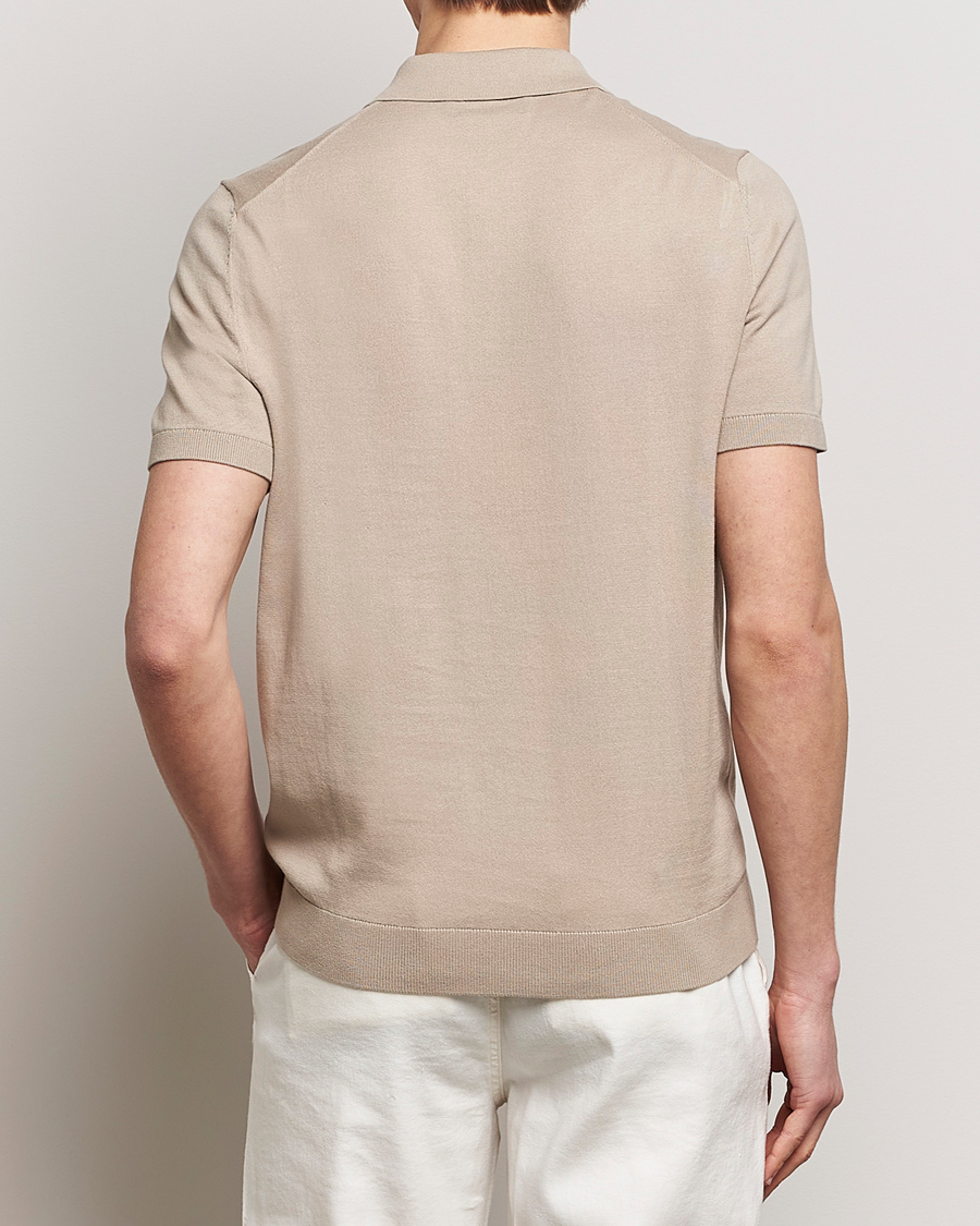 Herren | Pullover | Morris | Cenric Cotton Knitted Short Sleeve Polo Khaki