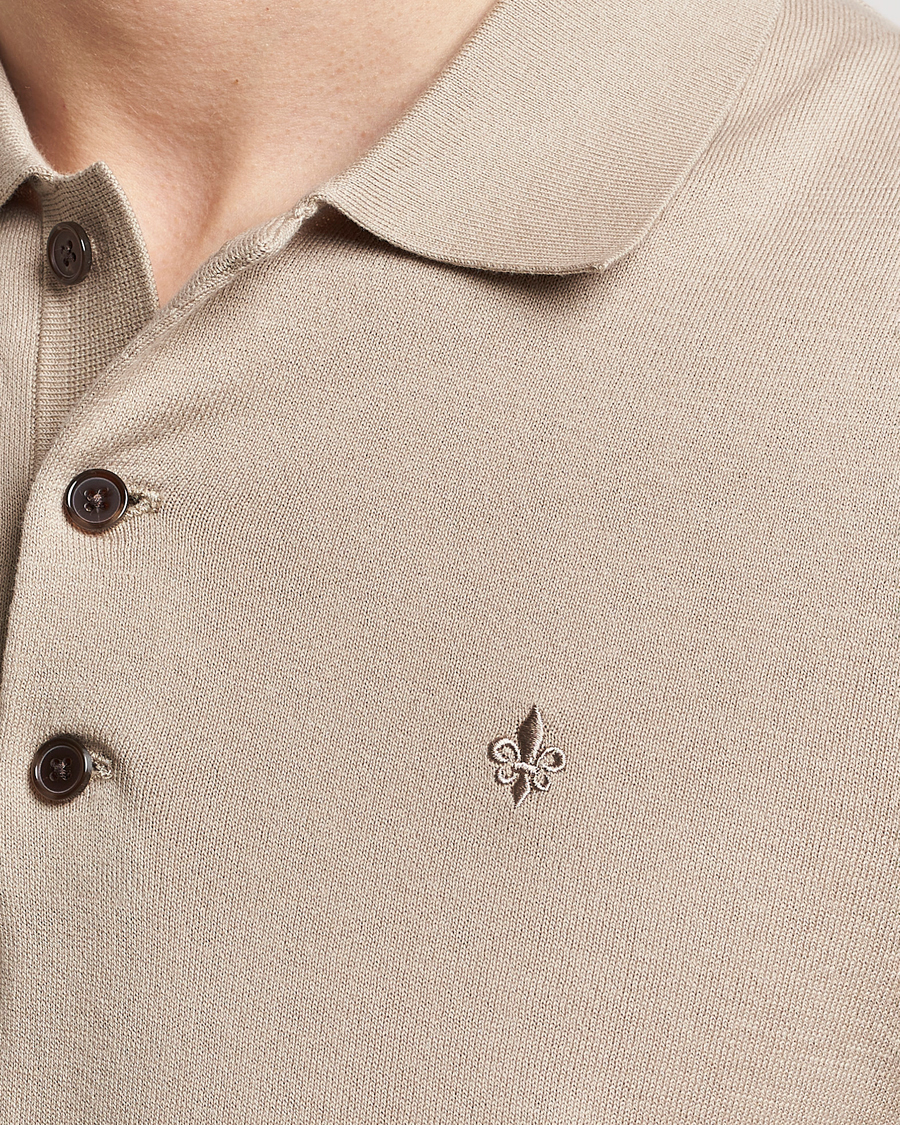 Herren | Pullover | Morris | Cenric Cotton Knitted Short Sleeve Polo Khaki