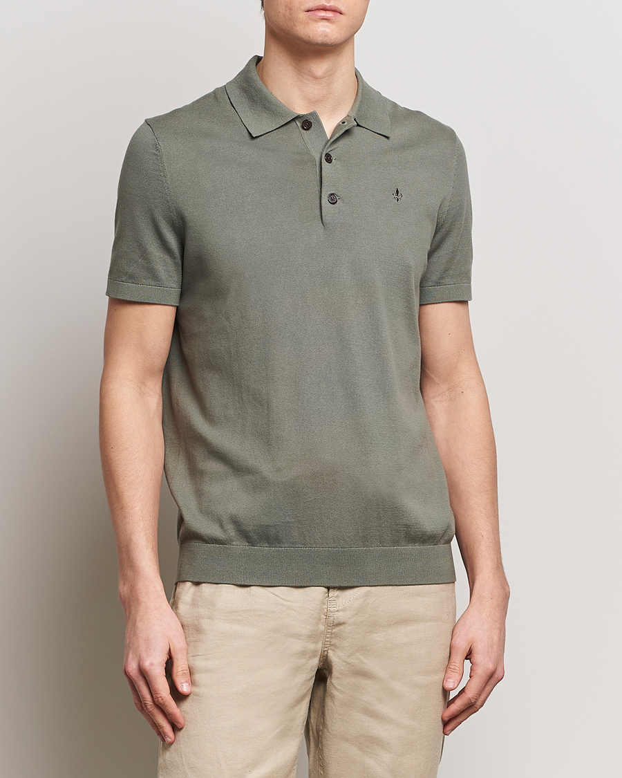 Herren | Kategorie | Morris | Cenric Cotton Knitted Short Sleeve Polo Green