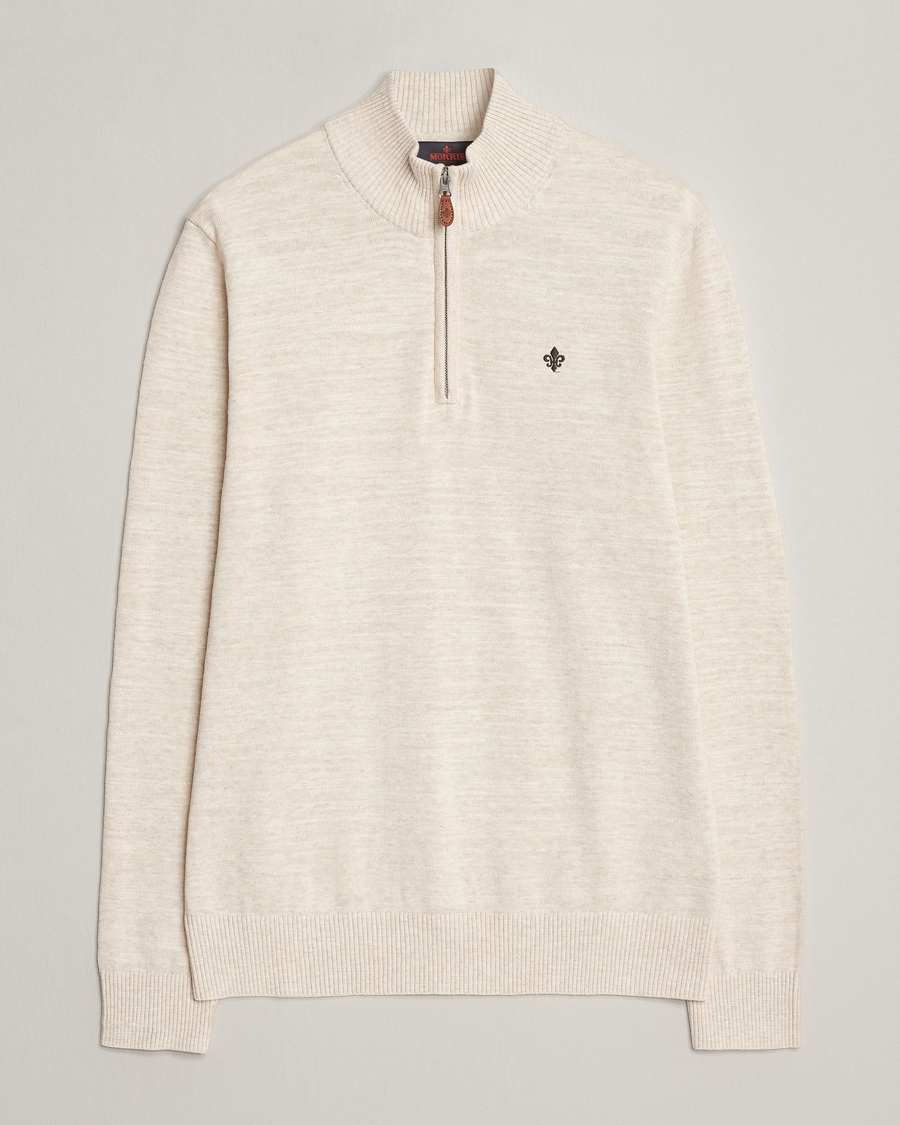 Herren | Pullover | Morris | Randall Cotton Half Zip Off White