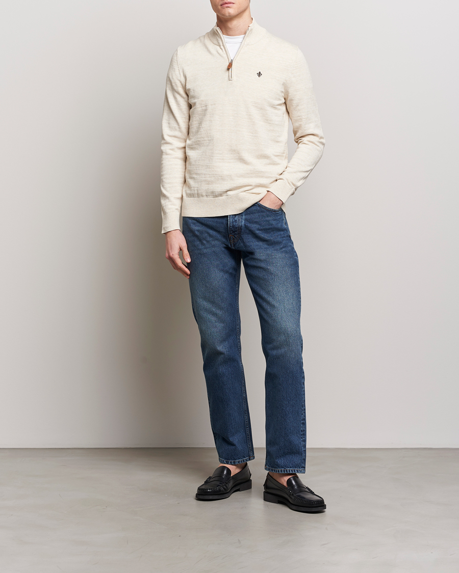 Herren | Pullover | Morris | Randall Cotton Half Zip Off White