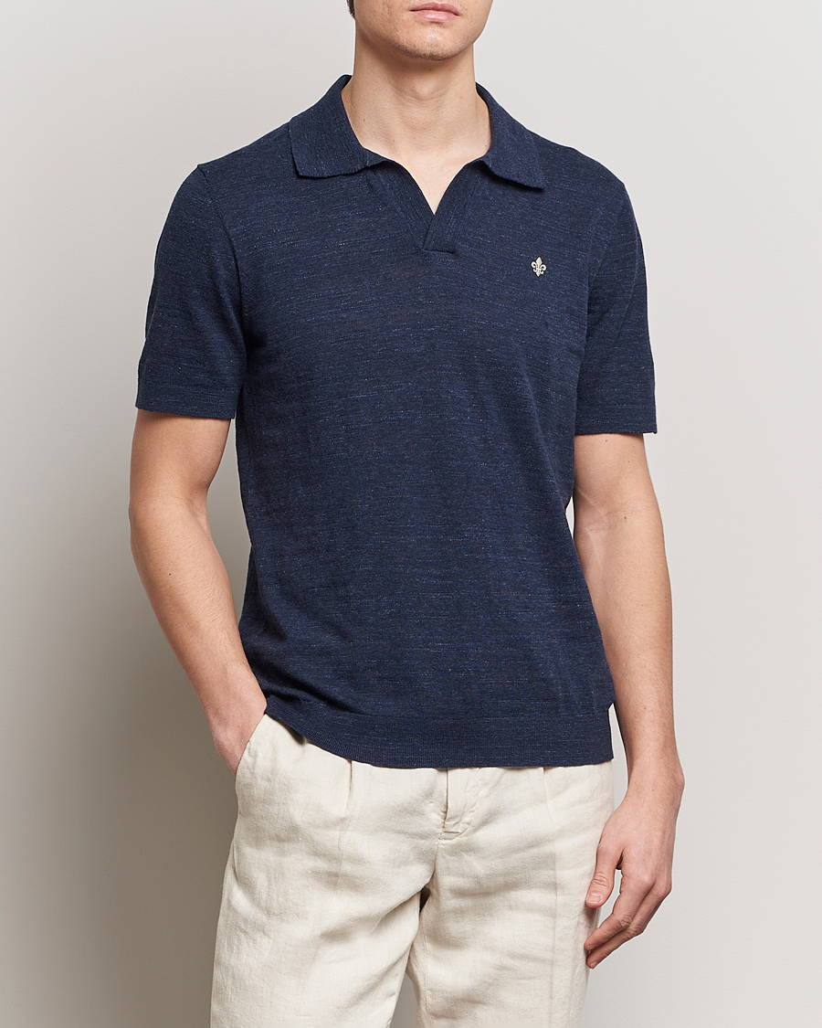 Herren | Poloshirt | Morris | Randall Slub Cotton Resort Polo Navy