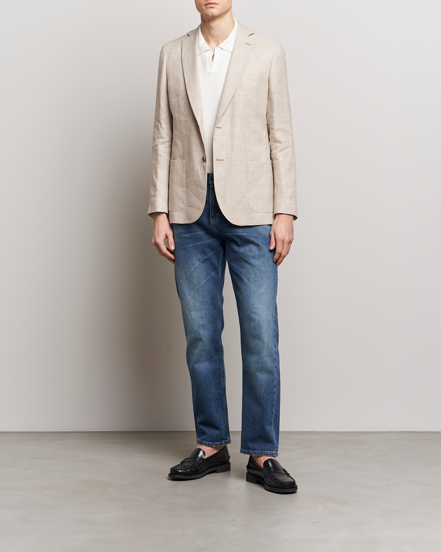 Herren | Sakkos | Morris | Archie Cotton Glencheck Blazer Khaki