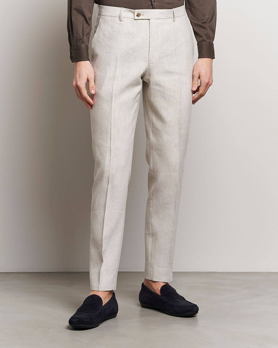 Men | Morris | Morris | Bobby Linen Suit Trousers Khaki