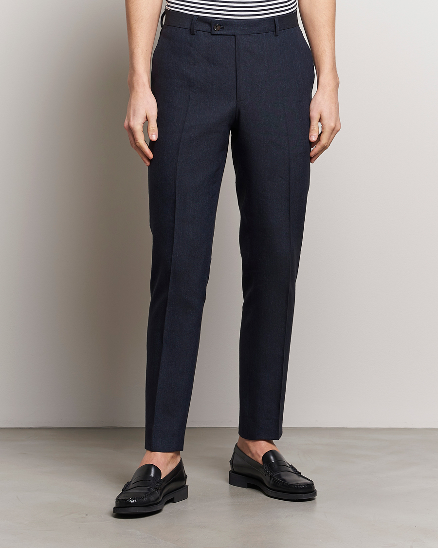 Herren | Hosen | Morris | Bobby Linen Suit Trousers Navy