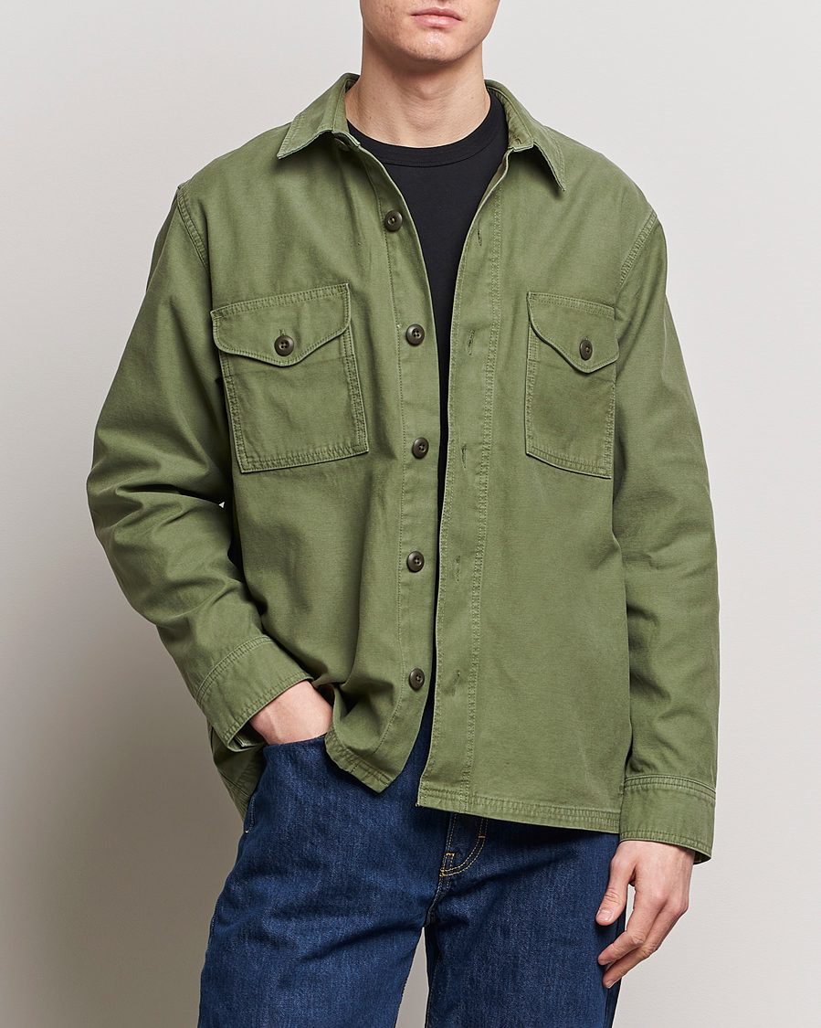 Herren | Klassische Jacken | Filson | Reverse Sateen Jac-Shirt Washed Fatigue Green