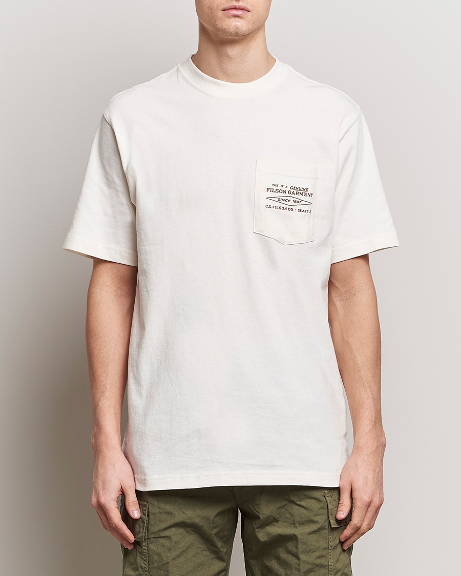 Herren | T-Shirts | Filson | Embroidered Pocket T-Shirt Off White