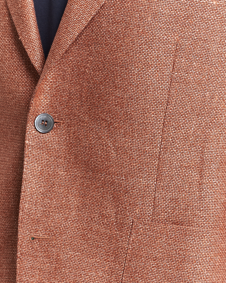 Herren | Sakkos | Oscar Jacobson | Ferry Hopsack Hemp/Wool Blazer Orange