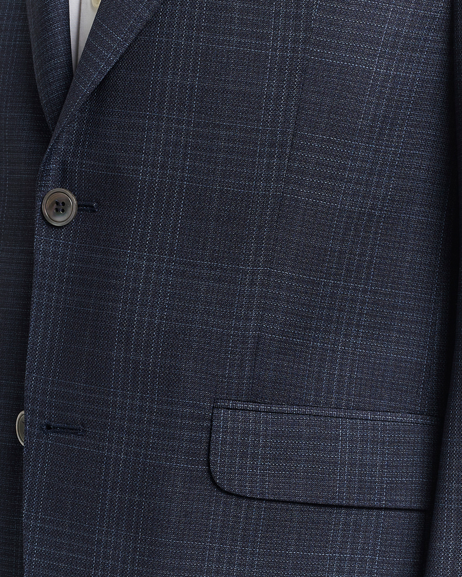 Herren | Sakkos | Oscar Jacobson | Fogerty Mini Check Wool Blazer Navy