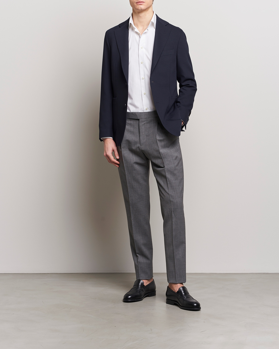 Herren | Sakkos | Oscar Jacobson | Ferry Patch Soft Wool Blazer Navy