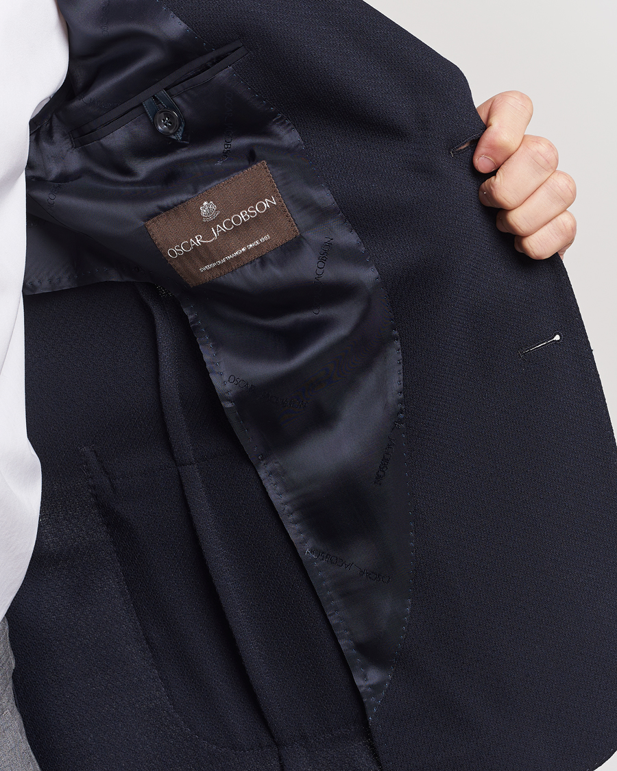 Herren | Sakkos | Oscar Jacobson | Ferry Patch Soft Wool Blazer Navy