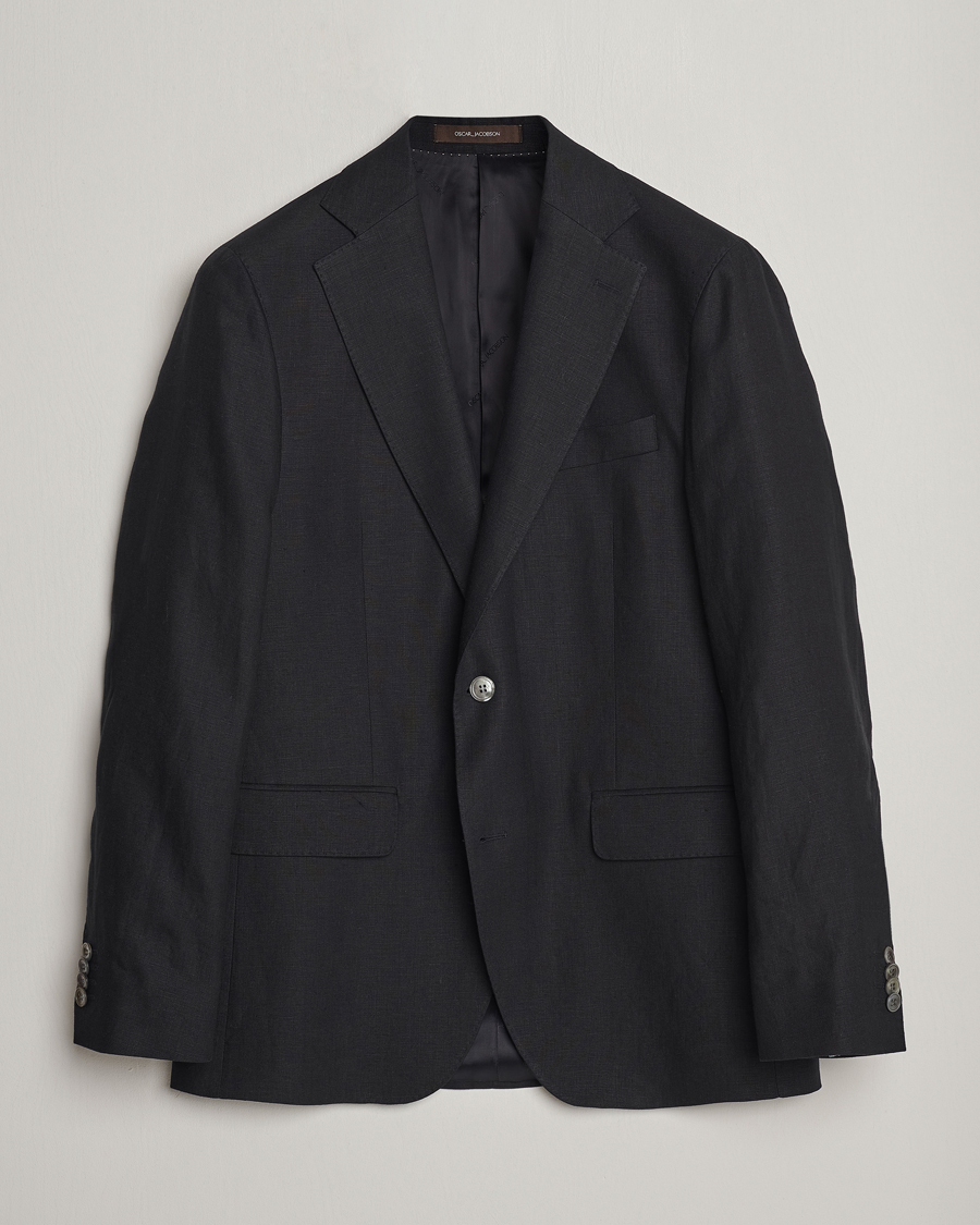 Herren | Sakkos | Oscar Jacobson | Fogerty Linen Blazer Black