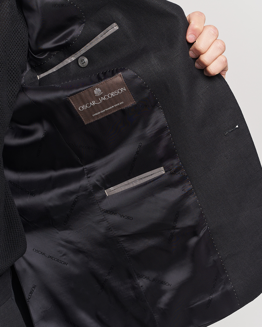 Herren | Sakkos | Oscar Jacobson | Fogerty Linen Blazer Black