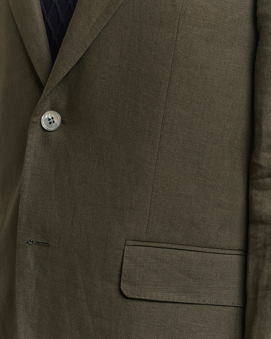 Herren | Sakkos | Oscar Jacobson | Fogerty Linen Blazer Olive